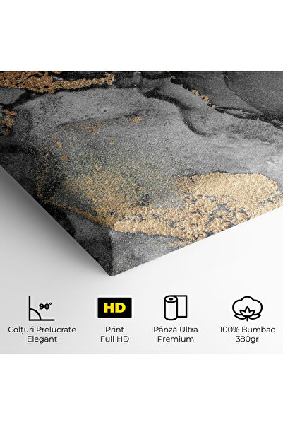 Arthub Canvas Painting, Bedroom And Living Room, Abstract, Grey Gold Marble