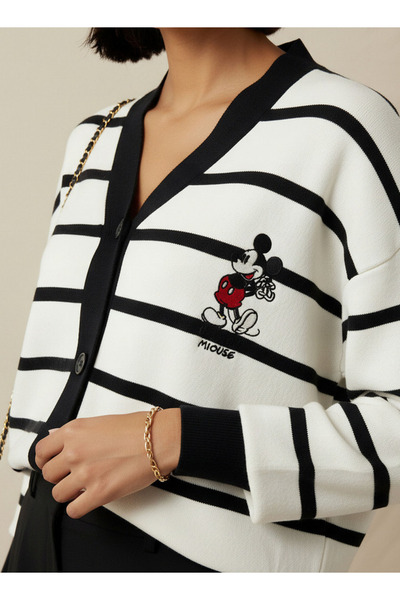 SP Characters Loose Fit Striped V-neck Cardigan