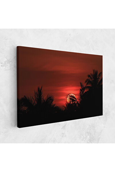 Arthub Canvas Painting, Bedroom And Living Room, Landscapes, Coconuts Tree Sunset