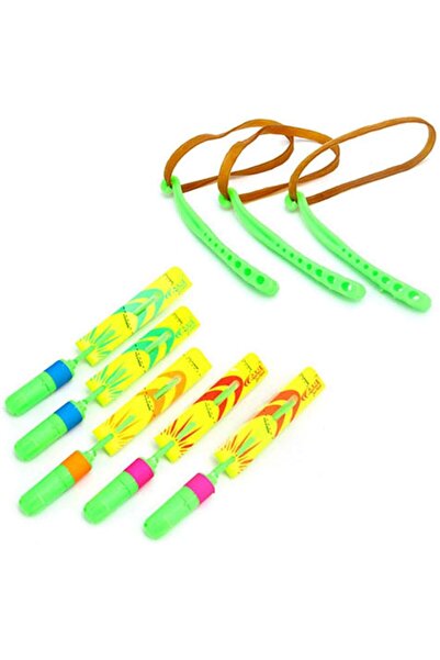 Duchini LED Rocket Helicopter Flying Toys LED Helicopters Mini Launcher Slingshot Arrows for Kids