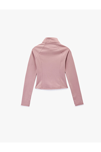 Koton εφαρμοστό Αθλητικό φούτερ με μακρύ μανίκι και ψηλός λαιμός φερμουάρ