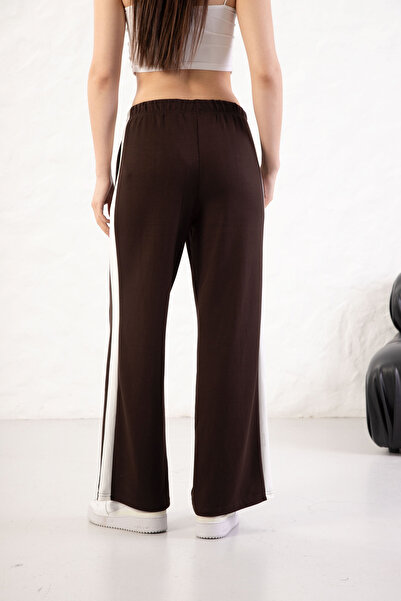 YusGos Women's Soft Textured Modal Fabric Side Stripe Wide Leg Palazzo Pants