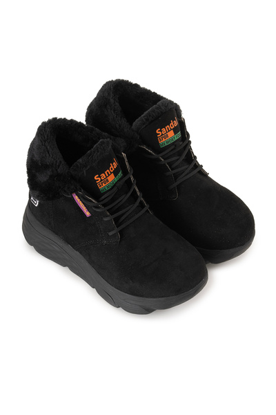 sandal spor Women's Suede Fur Short Sports Boots Ss001-0478