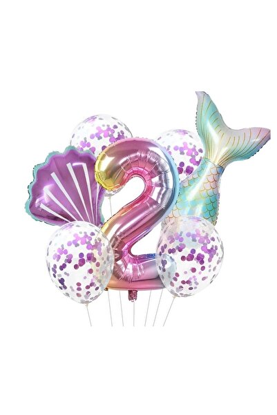 İSTOÇ PARTİ İstoç Mermaid Foil Set Concept Birthday Set Age 2