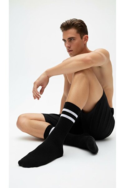 Plus Scorpion Men's Sports Socks Set of 2 – Breathable Cotton Striped Socks |   Es for Daily and Sports Use