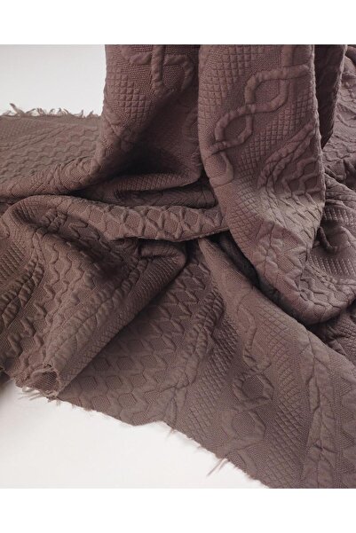 Kumaş Parça Vizon Kahve Arası Renkte Puf Örme (En 180 cm x Boy 230 cm)