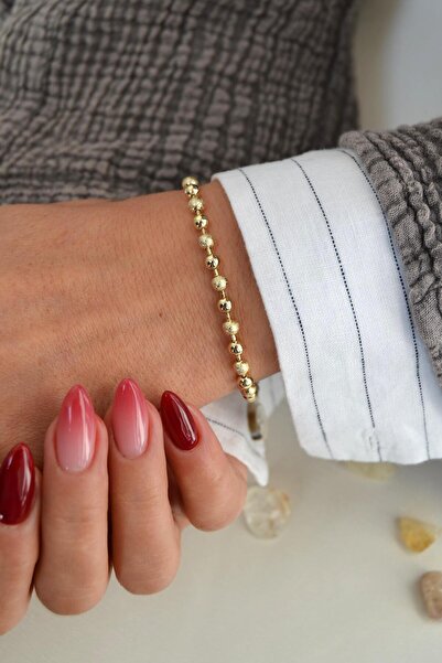 Sacce Scarves&Accessories 14K Gold Rodyum Kaplama Top Zincir Bileklik