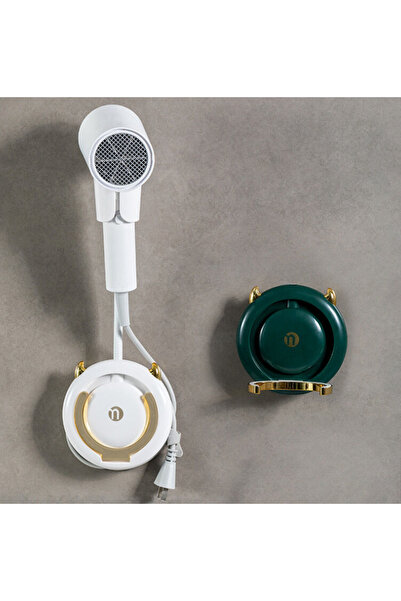 OEM Adjustable angle hair dryer holder with 360 degree rotation White