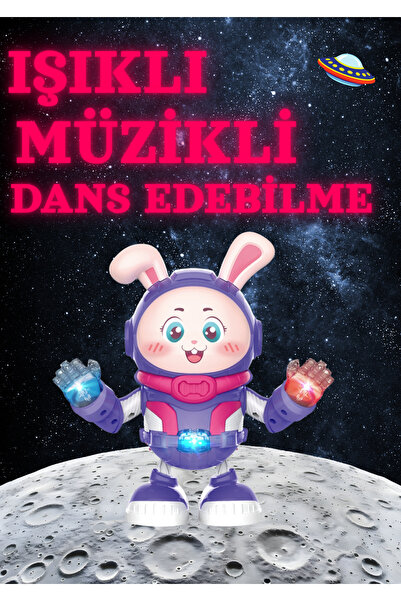 Boratila Toys Işıklı Müzikli Dans Eden Tatlı Hayvan Astronot Oyuncağı - Emekl...