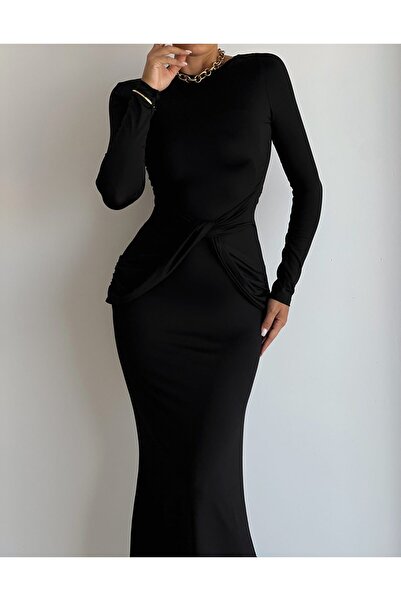 Elia Swimwear Long Black Evening Dress Carena