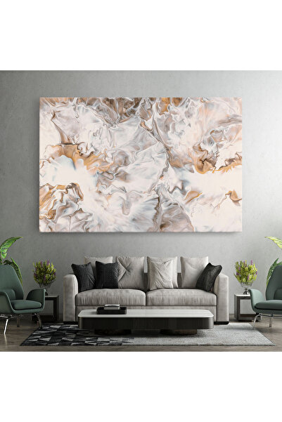 Arthub Tablou Canvas, Dormitor Si Living, Abstracte, White Gold Abstract