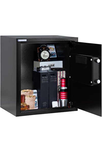 RUBIK Safe Box with Digital Keypad and Key Lock RB-45EGX (45x38x30 cm) (Black)