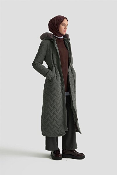 Armine Кожено капитонирано палто 25KD2501 Сиво