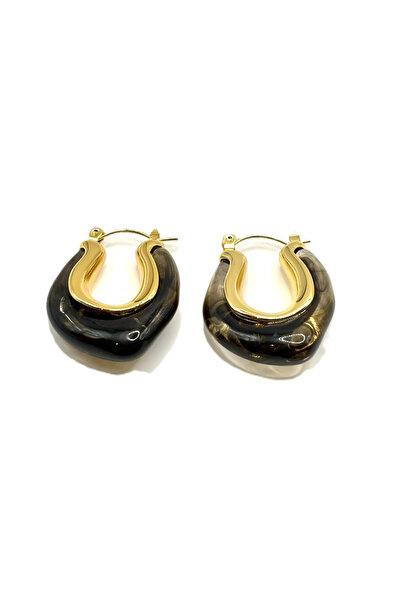 Nish&Chic Amber U Steel Earrings