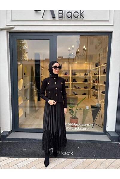 TERZİ DÜKKANI Td2799 Diva Buttoned Women's Cardigan Black