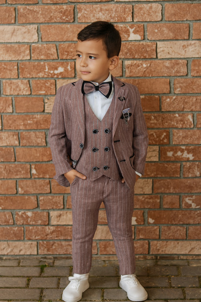 HAYTA Children's Suit Vest Set Set with Shirt Babel Burgundy