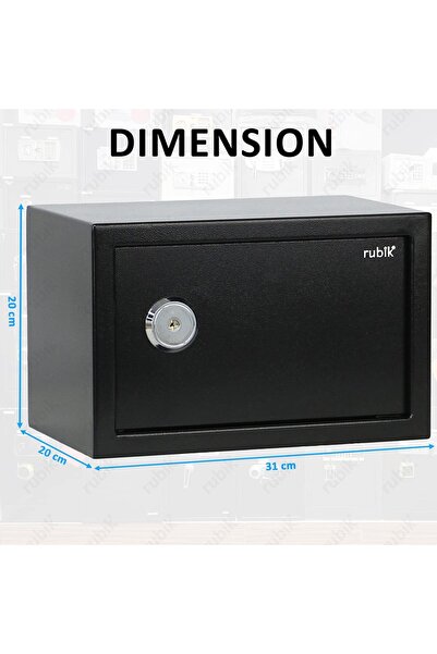 RUBIK Key Operated Safe Box RB20K (20x31x20cm) Black