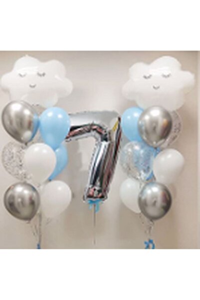 İSTOÇ PARTİ Sky Cloud Balloon Birthday Set Age 7