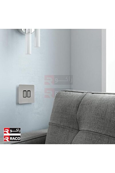 SCHNEIDER RACO Ultimate Screwless Flat Plate Double Rocker 2-Way Light Switch Pack of 2 (Stainless S