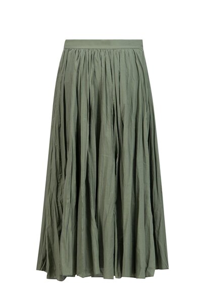 Armine Kırışık Vual Etek 25YD9180 Yağ Yeşili