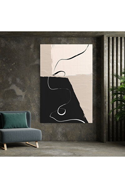 Arthub Canvas Painting, Bedroom And Living Room, Abstract, Black Brushstrokes