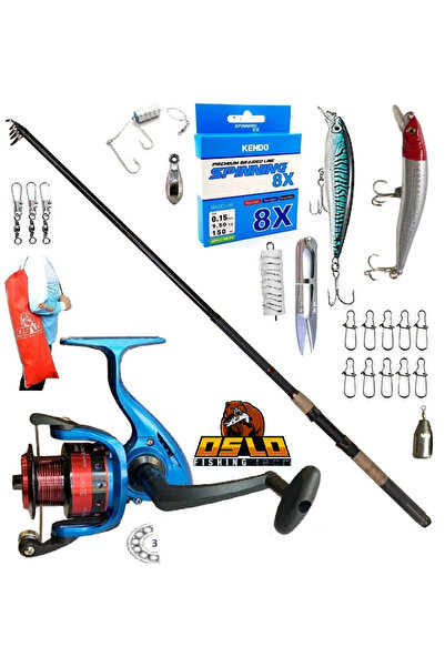 Oslo 3000 270cm 10-40gr Remixon Sapphire Rapala Maket Balık Tele Spin Olta Takımı Seti