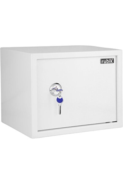 RUBIK Safe Box with Key and Shelf for Home Office RB30K1 (30x38x30cm, White)