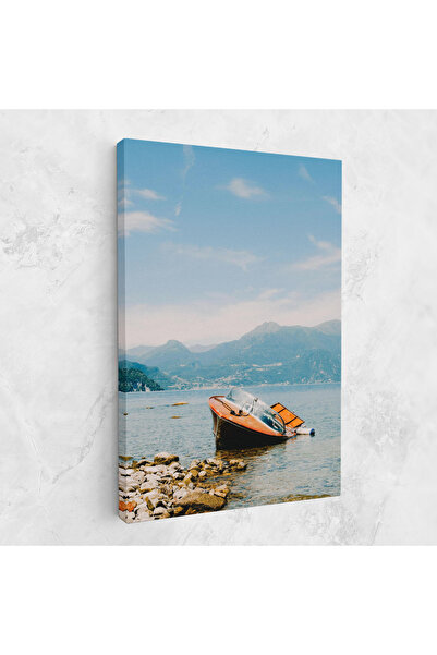 Arthub Canvas Painting, Bedroom And Living Room, Landscapes, Boat On The Lake