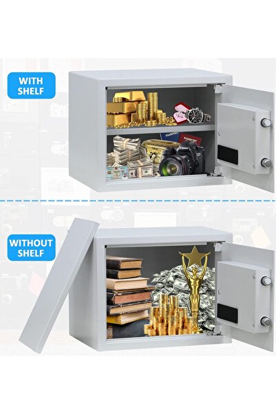 RUBIK Large Safe Box - Biometric Fingerprint, Digital Keypad & Key Lock, A4 Size, RBFPN30 (8kg, 30x3