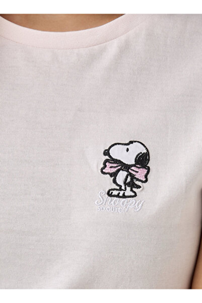 SP Characters T-shirt Regular Fit with Snoopy Embroidery Cotton