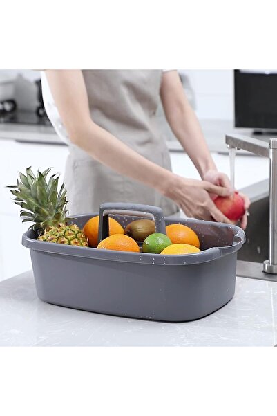 Generic JiatuA Large Portable Plastic Storage Caddy with Handle for Shower & Home, Dark Gray