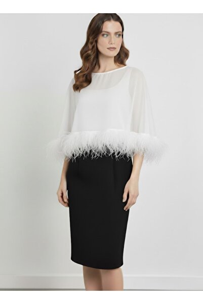 MERİT FASHION Otriş Detaylı Multi Şifon Önü Kapalı Bluz&Bolero