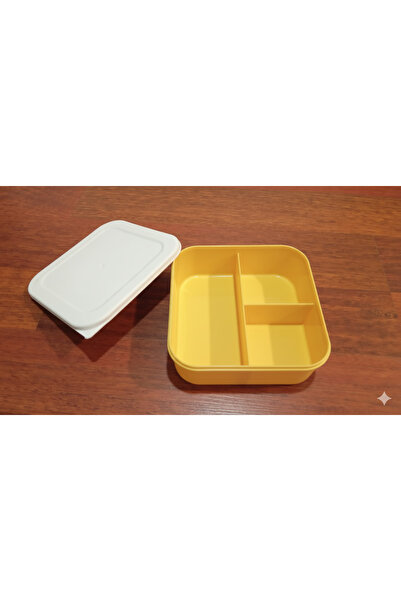 Ark حاوية تخزين بلاستيكية مربعة الشكل مكونة من 3 أقسام