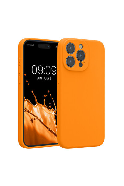 KWmobile Case for Apple iPhone 15 Pro Max, Orange, Silicone, KWM000022ON001C