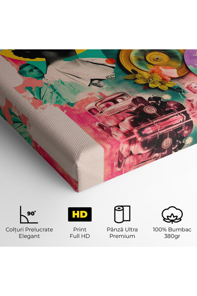 Arthub Canvas Painting, Bedroom And Living Room, Modern, 60s Retro Collage