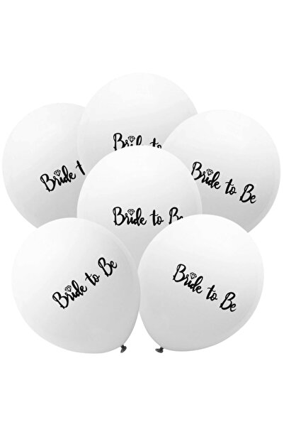 SDEPOT Set de 6 baloane din latex „Viitoare mireasă”, SDEPOT, 30 cm, albe