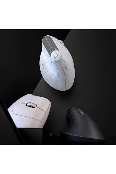 PLTECH Şarj Edilebilir Dikey Ergonomik Bluetooth 2.4GHz Kablosuz Mouse 2400 DPI LED Ekranlı Bilek Yormayan