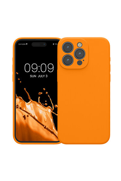 KWmobile Case for Apple iPhone 15 Pro Max, Orange, Silicone, KWM000022ON001C