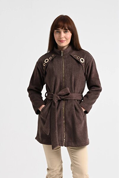 Jupe Women's Shoulder Accessory Detailed Belted Cashmere Cap 9283