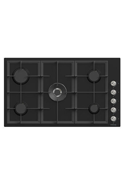 starway Built In Steel 5 Burner Cooker, 87x52cm, Total Safety, Auto Fire, Cast iron support, Side Keys