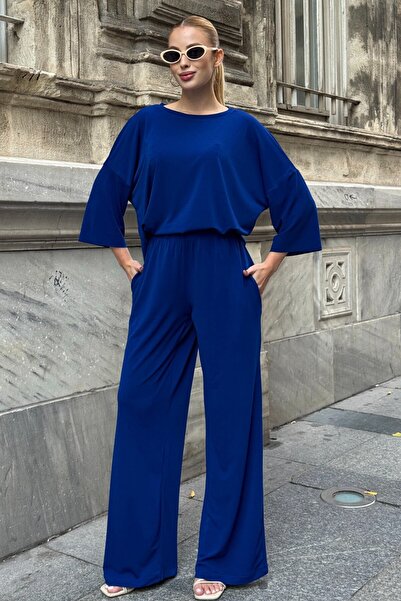 VAGGON Oversized Relaxed Fit Sweat and Double Pocket Pants Set