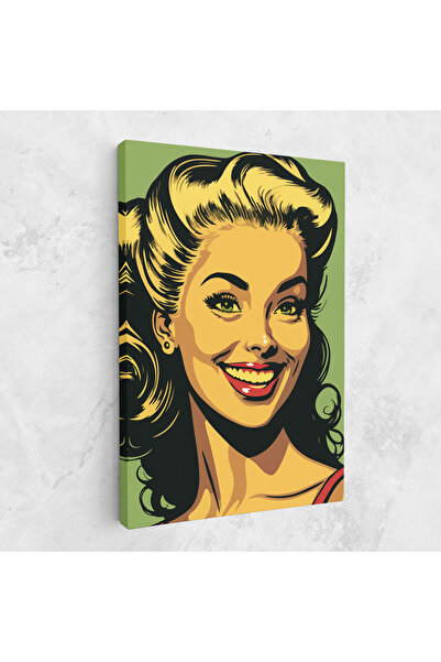 Arthub Canvas Painting, Bedroom And Living Room, Modern, Green Light Pop Lady