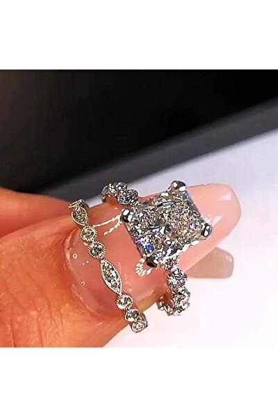 Pursehuit Σετ 2 δαχτυλιδιών, ασημένιο με πέτρες ζιργκόν, Tamara C1 - 6 (περιφ...