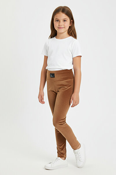 kinderos Armalı Girls' Velvet Tights - 26K 02443