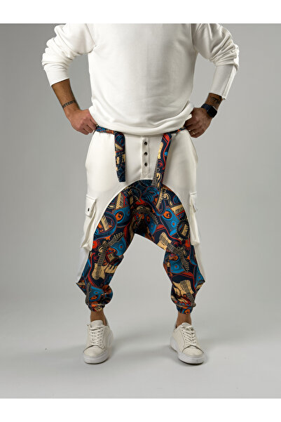 COCOPELLI Men's Garni Design Music Patterned Sports Baggy Pants Coc2564