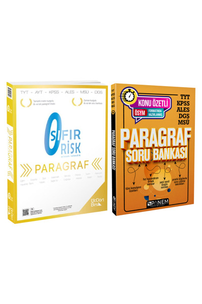 Panem Yayınları Üç Dört Beş Sıfır Risk Paragraf Soru Bankası+ Panem Paragraf ...