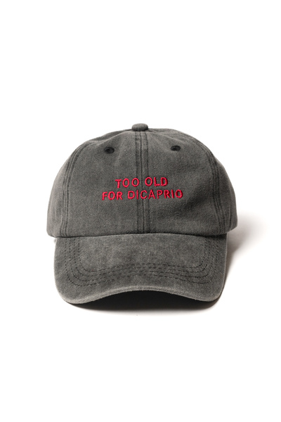 Nome Studio Nakışlı Antrasit Şapka too old for dicaprio Yıkamalı Kumaşlı ve Y...