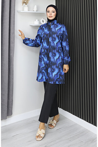 sefamerve Μαγιό Hijab Ocean Pattern Σετ 3 τεμαχίων 1903-10 Navy Blue