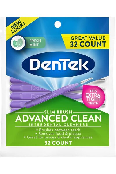 DENTEK Thin Brush 32 Count Deep Clean Tight Teeth