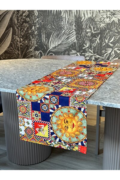 Skhome Güneşli Modern Dekoratif Baskılı Runner 1 Adet 40x140cm (SKR-02)